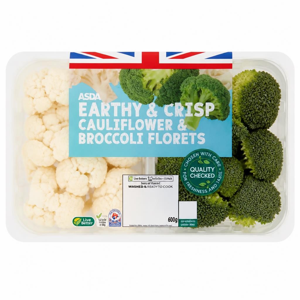 ASDA Earthy & Crisp Cauliflower & Broccoli Florets 400g