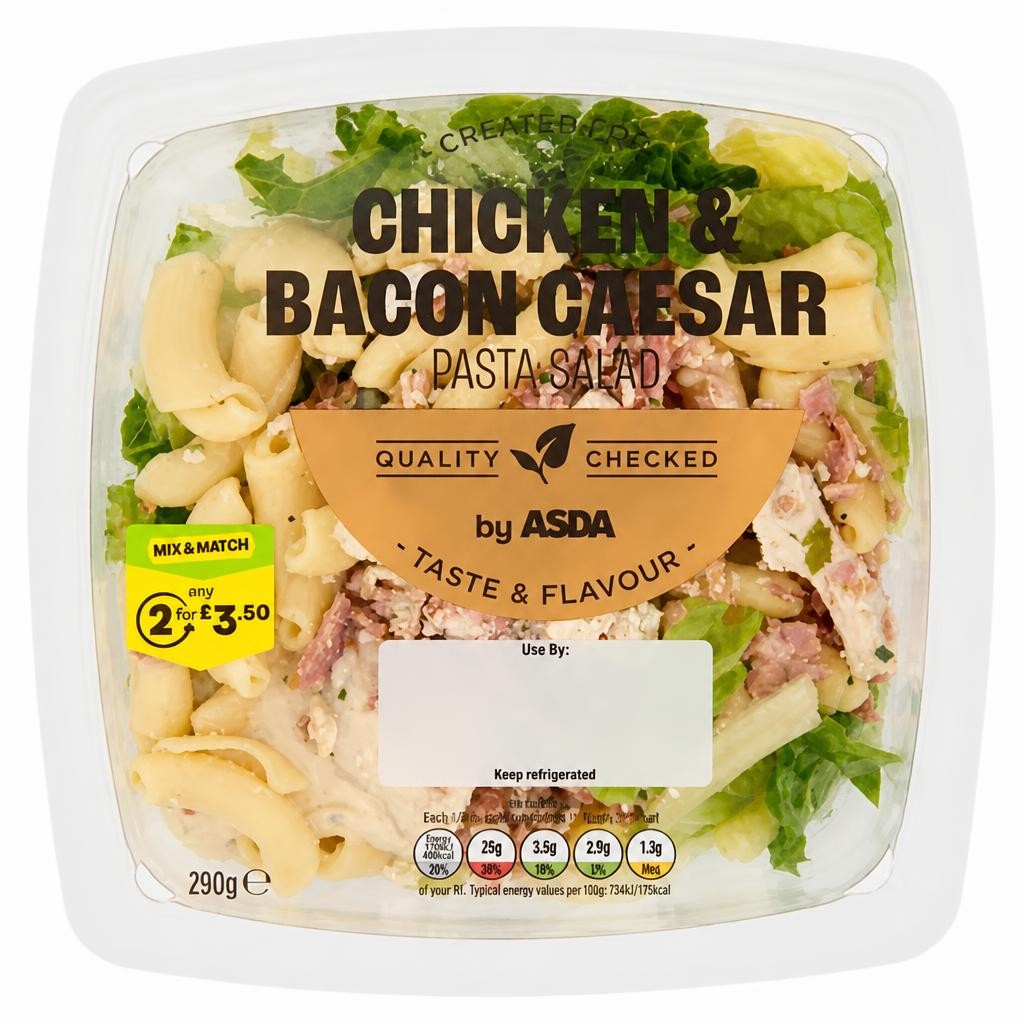 ASDA Chicken & Bacon Caesar Pasta Salad 290g
