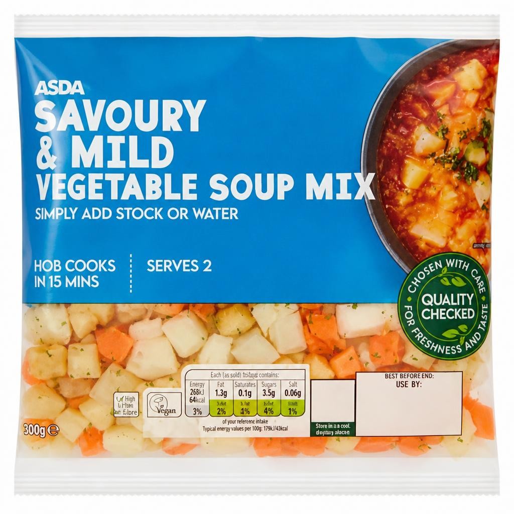 ASDA Savoury & Mild Vegetable Soup Mix 500g