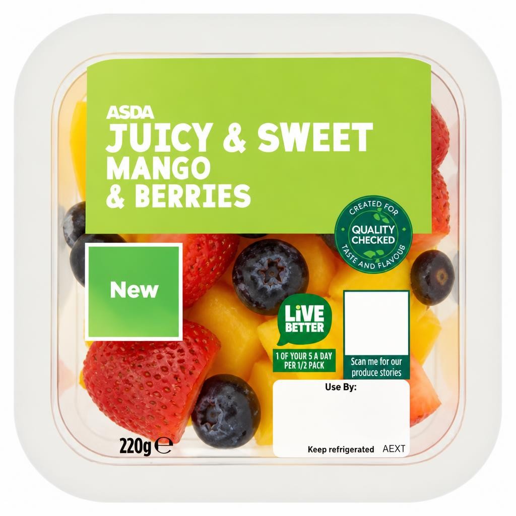 ASDA Juicy & Sweet Mango & Berries 220g