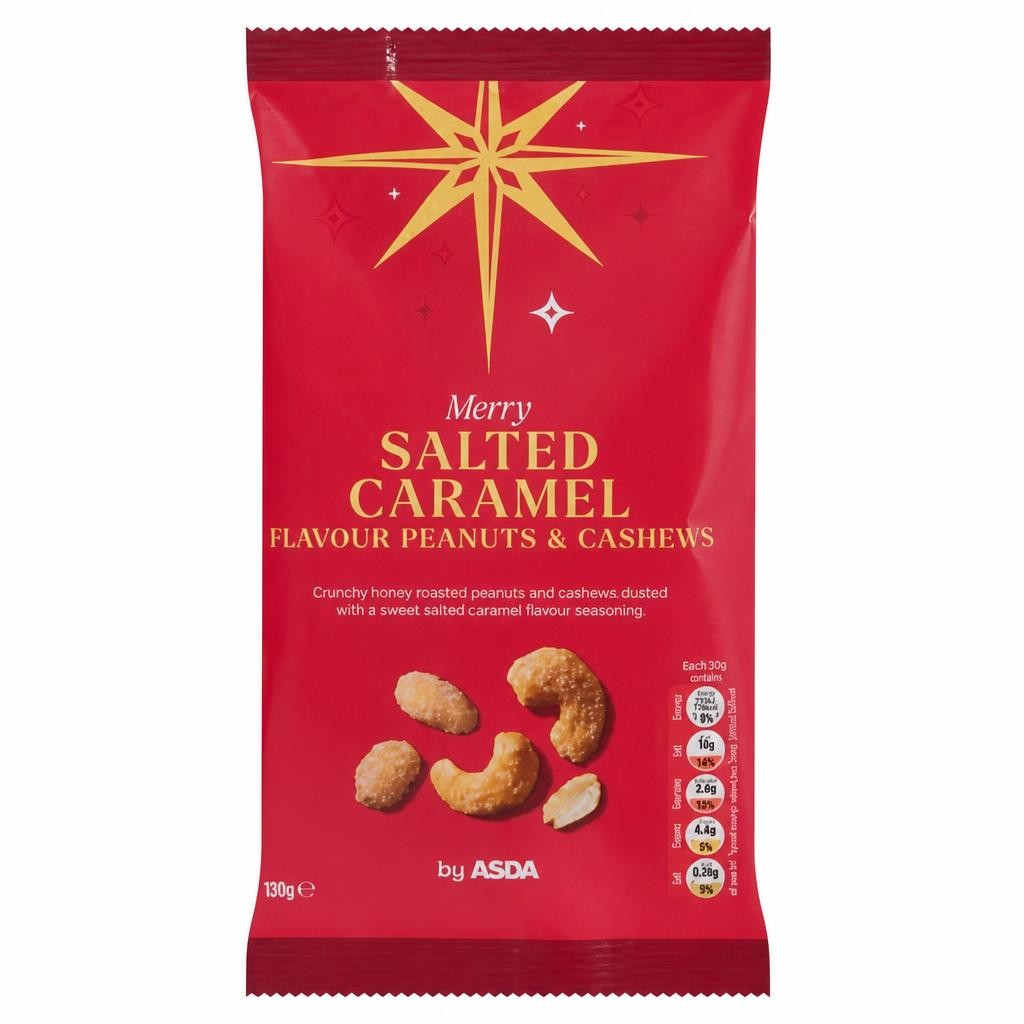 ASDA Merry Salted Caramel Flavour Peanuts & Cashews 150g