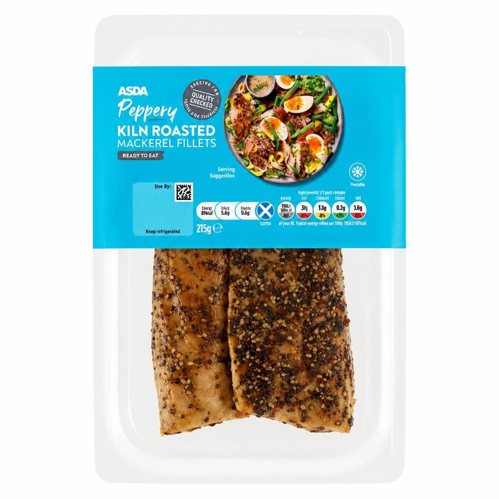 ASDA Peppery Kiln Roasted Mackerel Fillets 215g