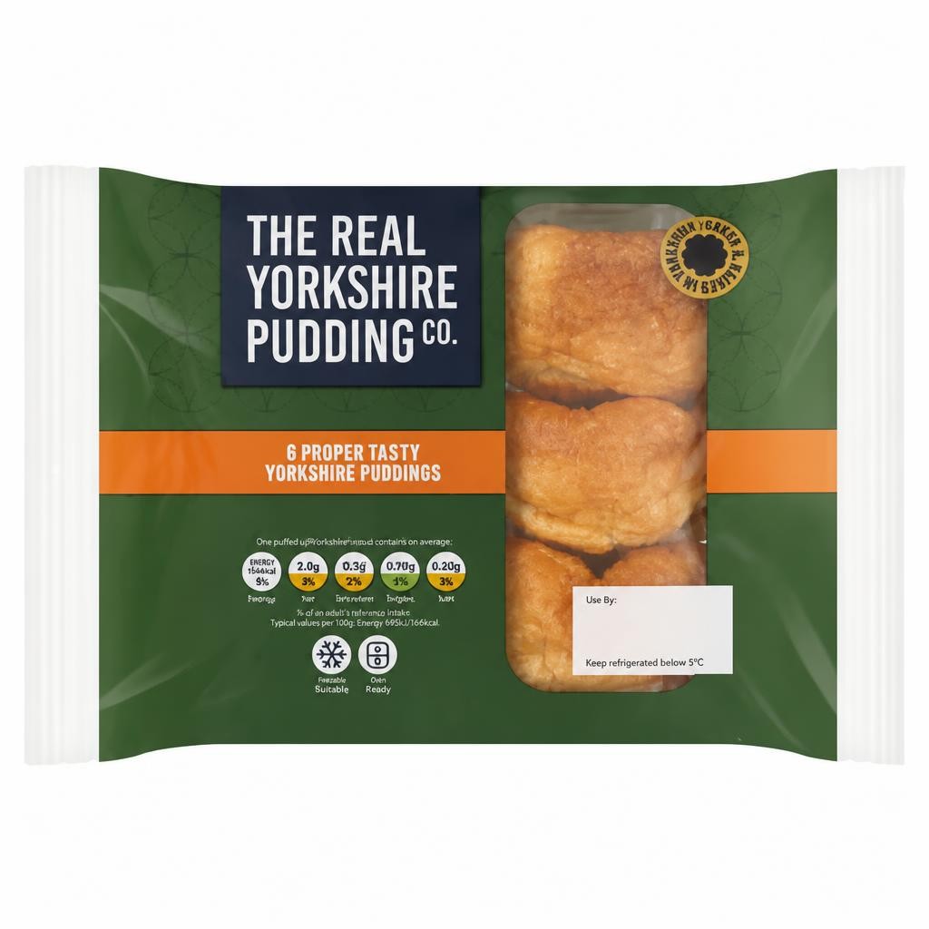 The Real Yorkshire Pudding Co. 6 Proper Tasty Yorkshire Puddings 228g
