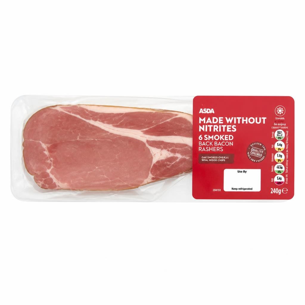 ASDA 6 Smoked Back Bacon Rashers 240g