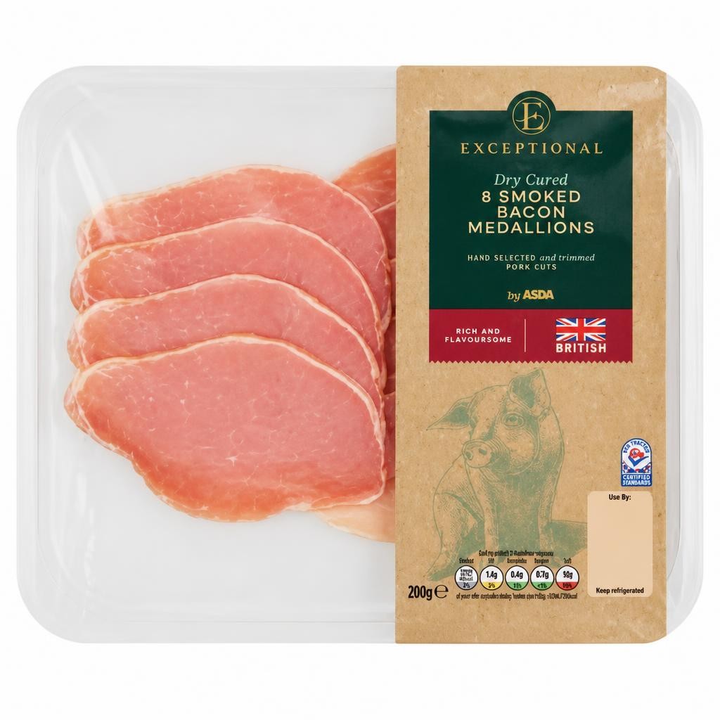 Exceptional by ASDA 8 Smoked Bacon Medallions 200g