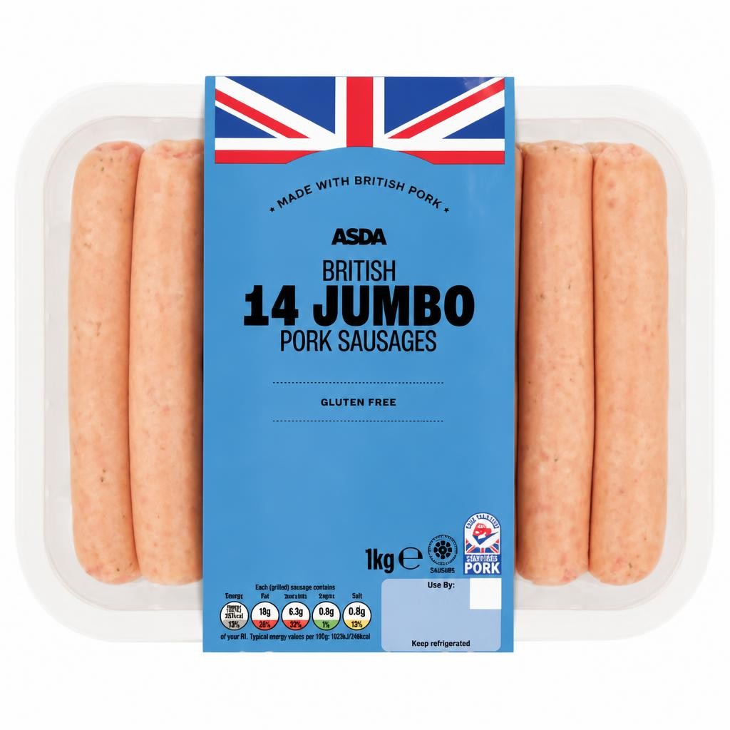 Summer Grill by ASDA ASDA Summer Grill 14 Jumbo Pork Sausages 1kg
