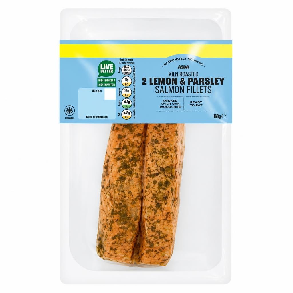ASDA 2 Kiln Roasted Lemon & Parsley Salmon Fillets 180g