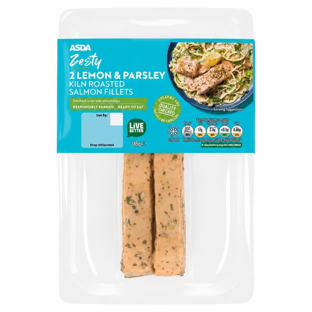 ASDA Zesty 2 Lemon & Parsley Kiln Roasted Salmon Fillets 180g