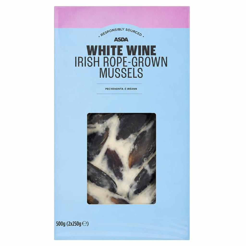 ASDA White Wine Scottish Rope-Grown Mussels 500g (2 x 250g)