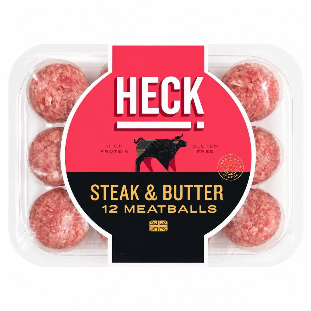 HECK! HECK! Steak & Butter Gluten Free Beef Meatballs 12 pack 300g