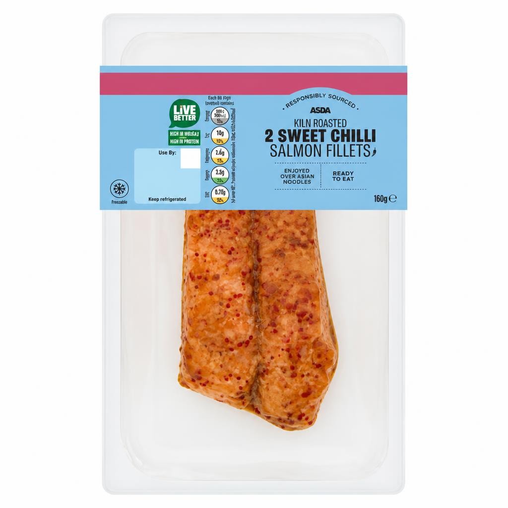 ASDA 2 Kiln Roasted Sweet Chilli Salmon Fillets 180g