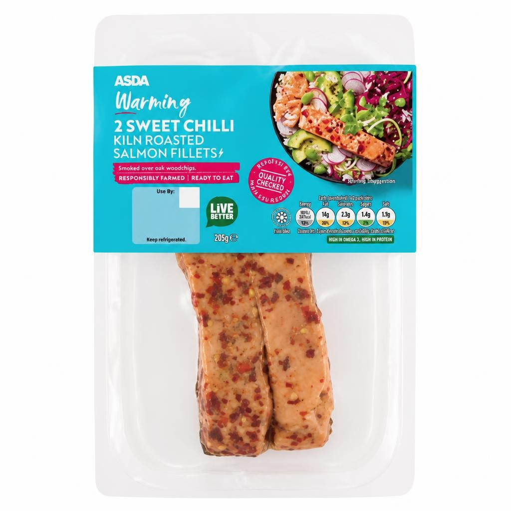 ASDA Warming 2 Sweet Chilli Kiln Roasted Salmon Fillets 180g