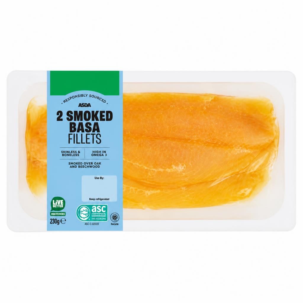 ASDA 2 Smoked Basa Fillets 230g