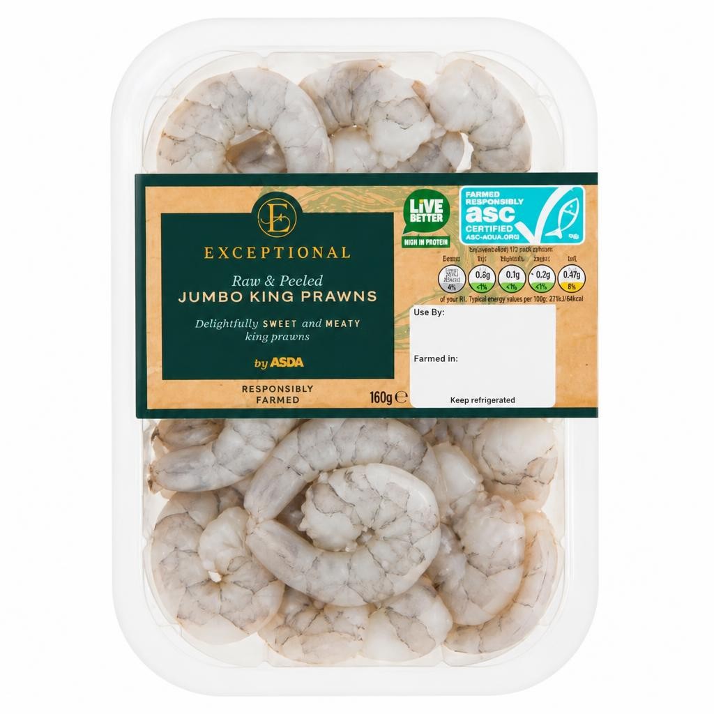 Exceptional by ASDA Raw & Peeled Jumbo King Prawns 160g