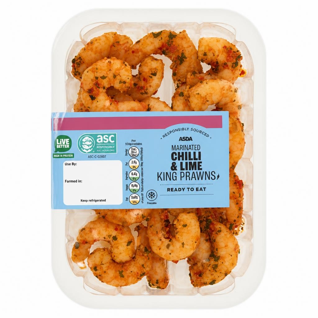 ASDA Marinated Chilli & Lime King Prawns 150g