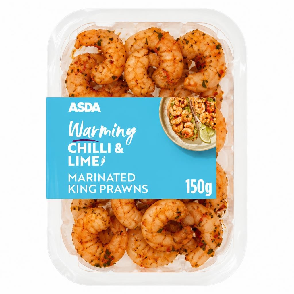 ASDA Warming Chilli & Lime Marinated King Prawns 150g