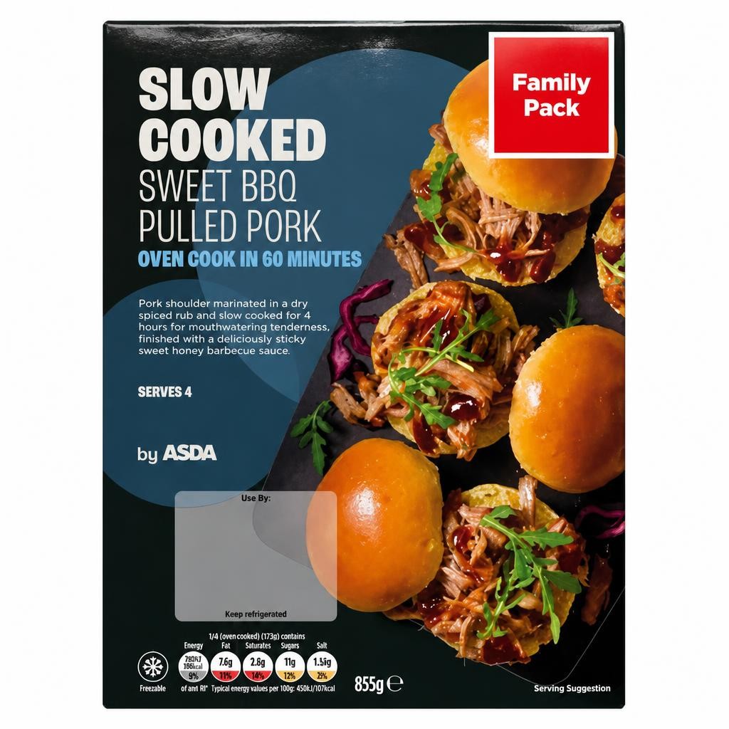 ASDA Sweet BBQ Pulled Pork 855g