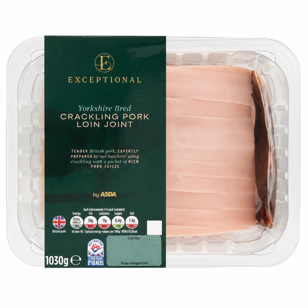 Exceptional by ASDA Yorkshire Bred Crackling Pork Loin Joint 1030g