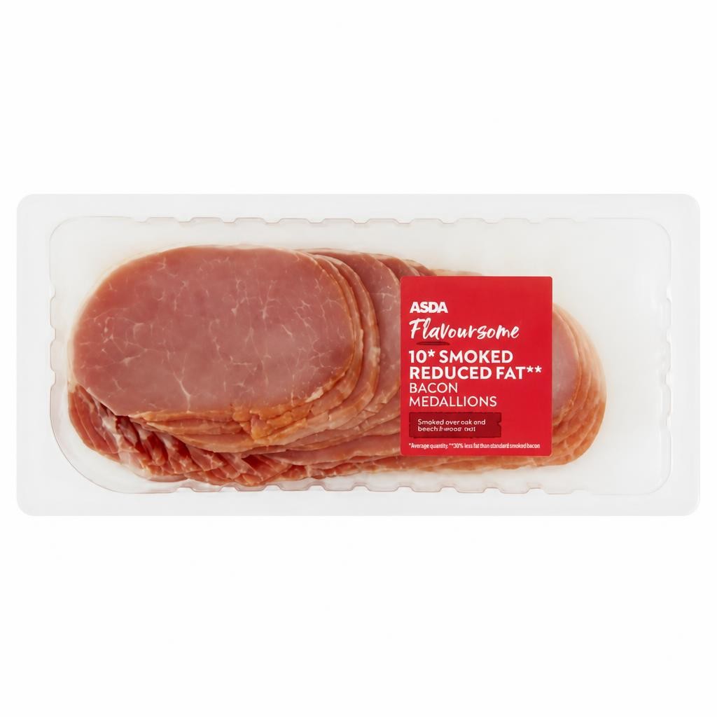 ASDA Flavoursome 10 Smoked Reduced Fat Bacon Medallions 300g