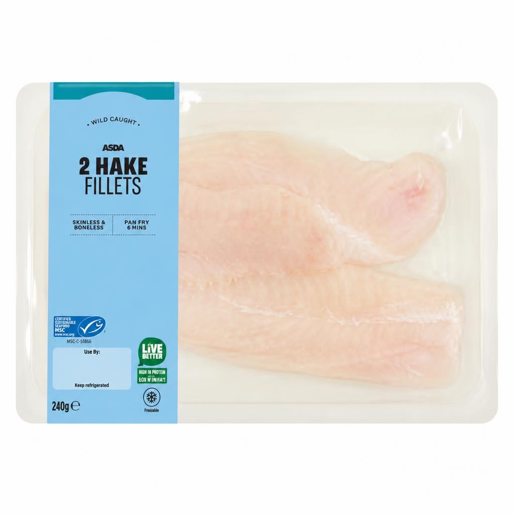 ASDA 2 Hake Fillets 240g