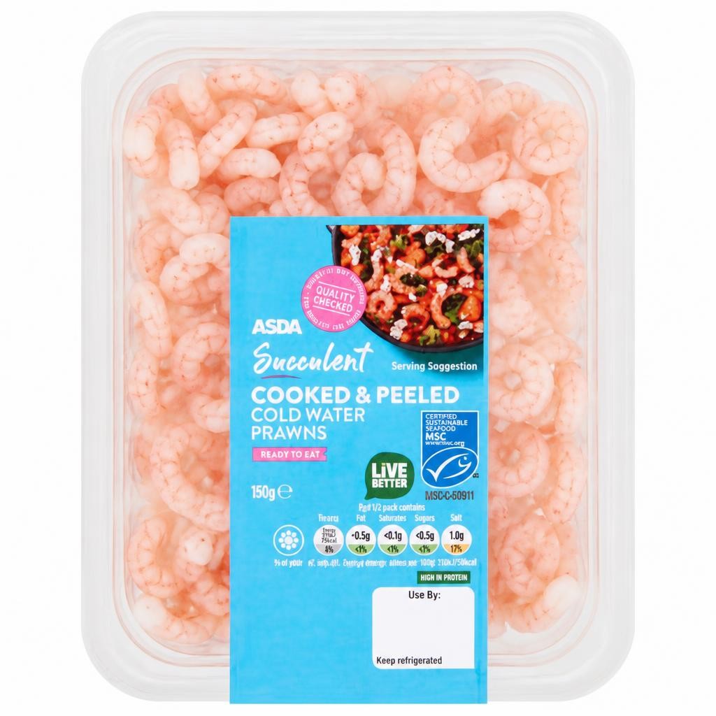 ASDA Succulent Cooked & Peeled Cold Water Prawns 150g