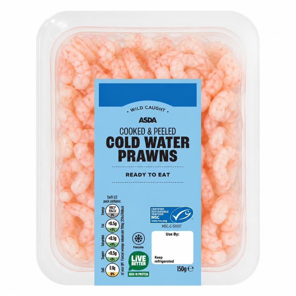 ASDA Cooked & Peeled Cold Water Prawns 150g