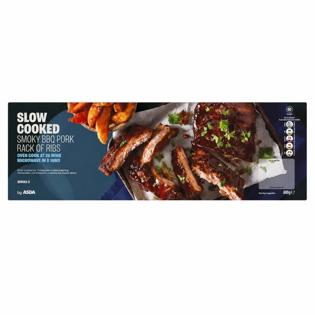 ASDA Slow Cooked Smoky BBQ Pork Rack of Ribs 600g