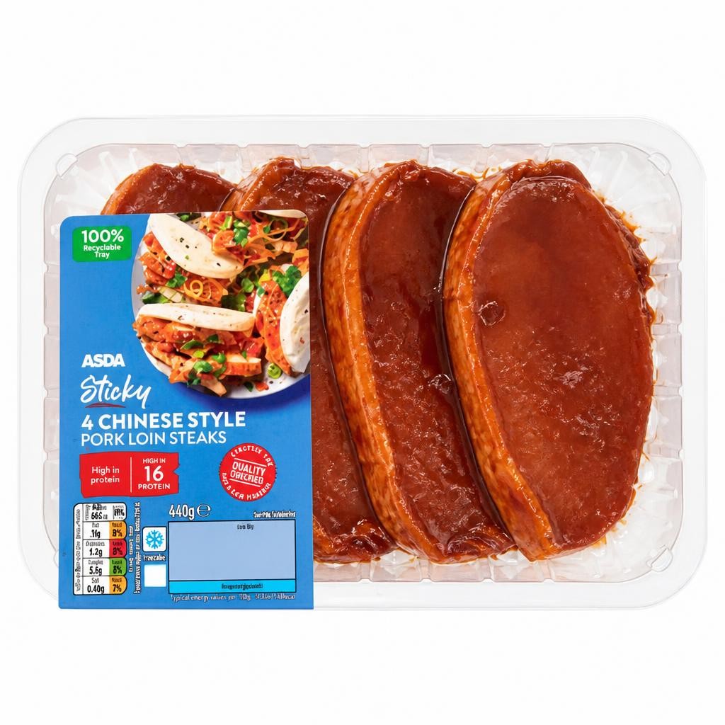 ASDA 4 Sticky Chinese Style Pork Loin Steaks 440g