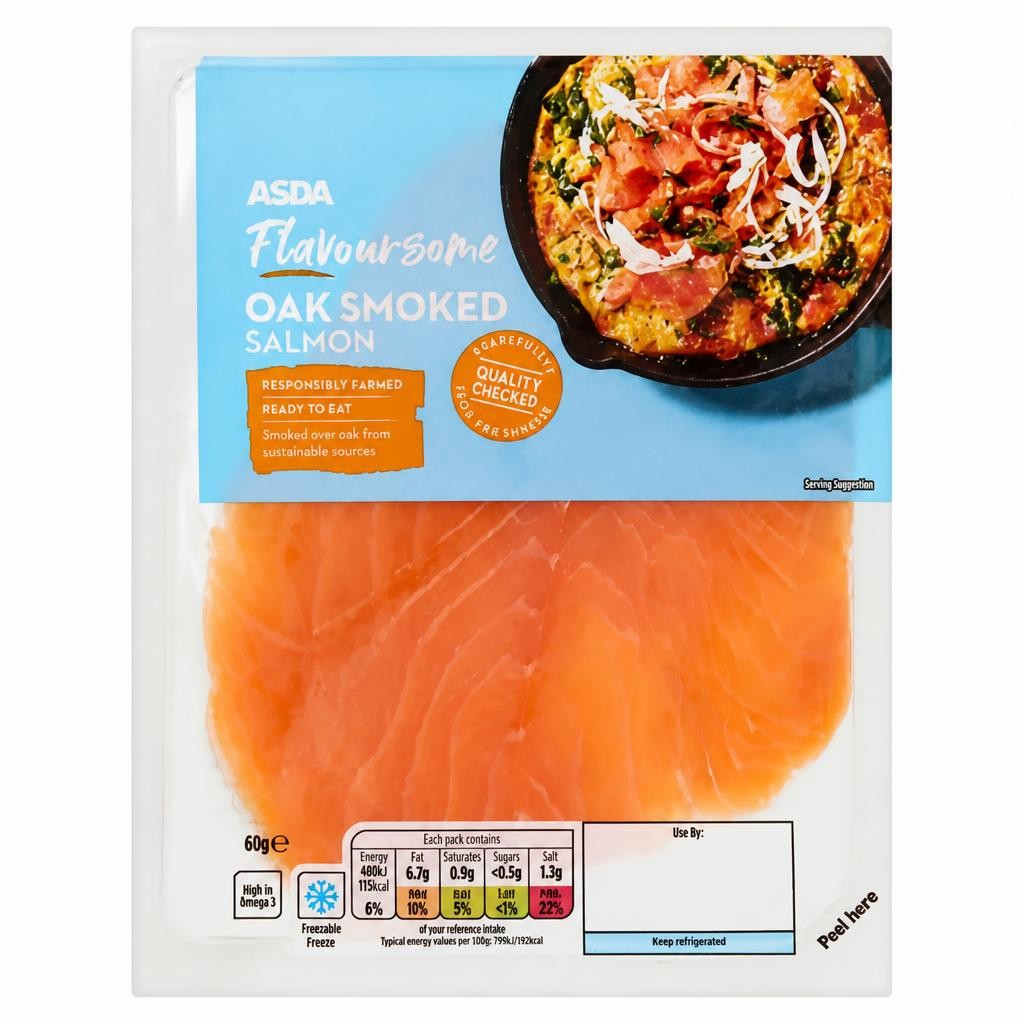ASDA Flavoursome Oak Smoked Salmon 60g