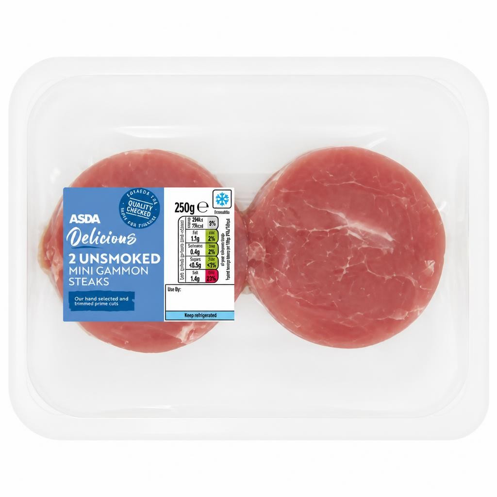 ASDA Delicious 2 Unsmoked Mini Gammon Steaks 250g
