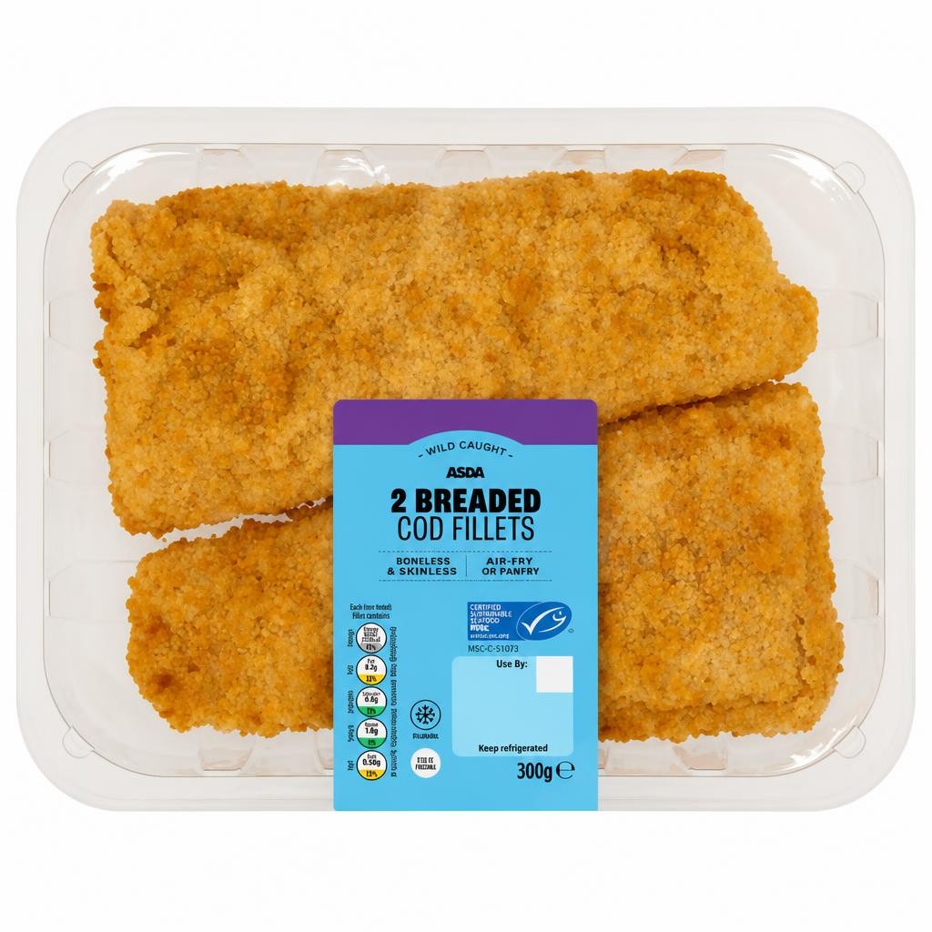 ASDA Skinless & Boneless 2 Breaded Cod Fillets 300g