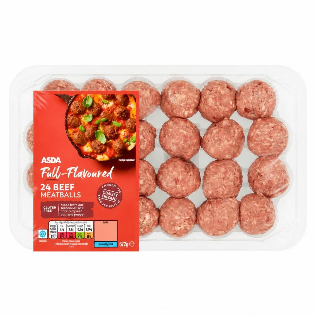 ASDA Full-Flavoured 24 Beef Meatballs 672g