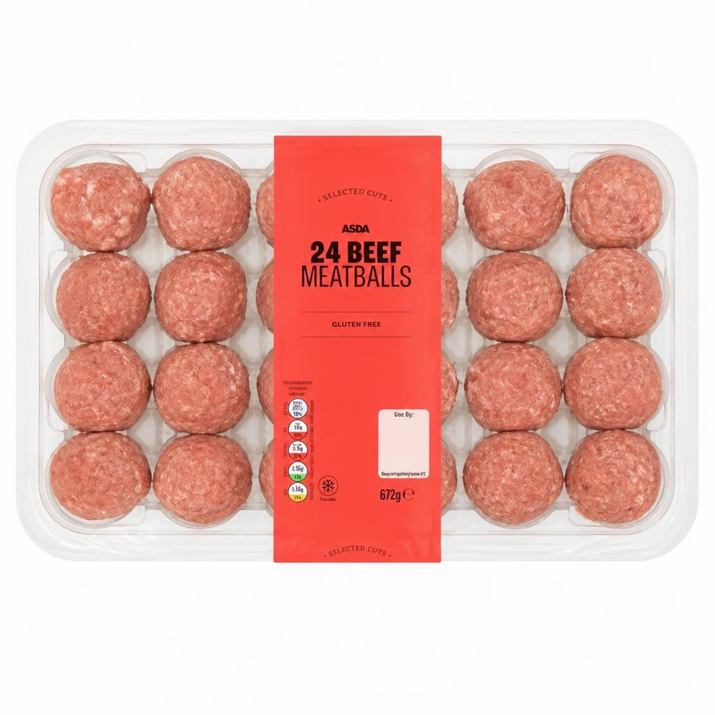 ASDA 24 Beef Meatballs 672g