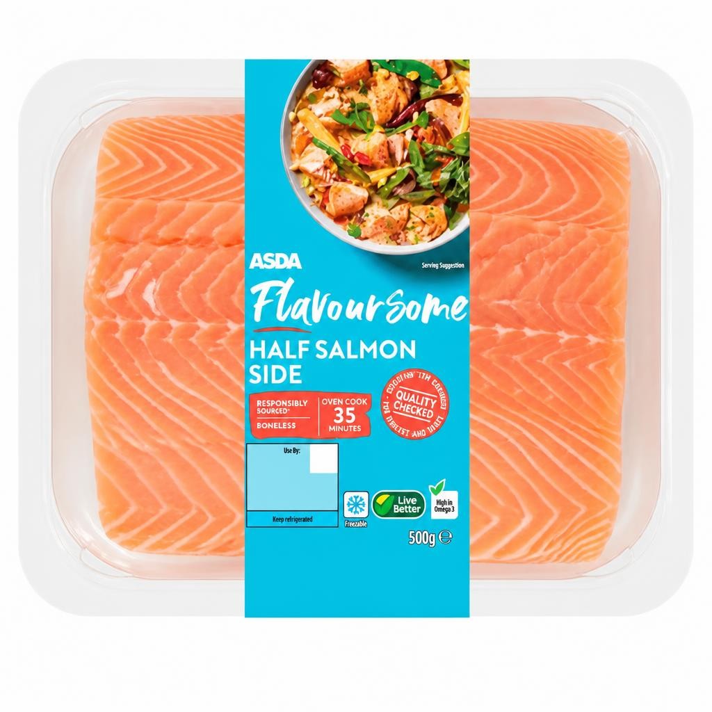 ASDA Flavoursome Half Salmon Side 500g