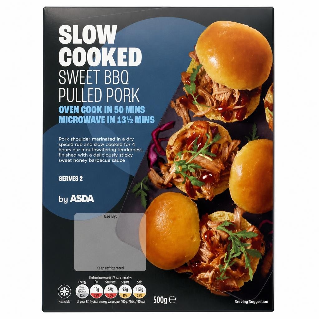 ASDA Slow Cooked Sweet BBQ Pulled Pork 500g