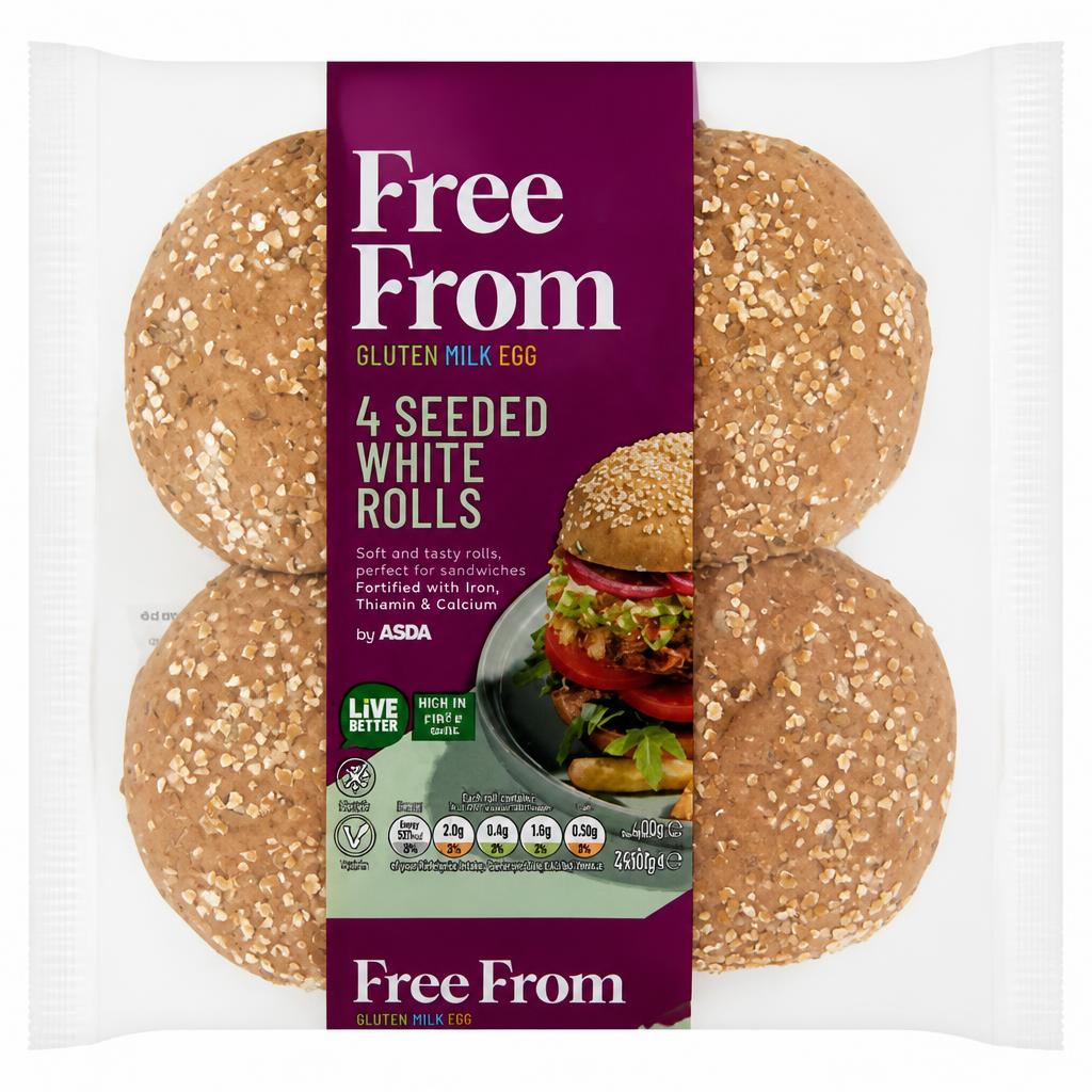 Free From by Asda Free From by  4 Seeded White Rolls 260g