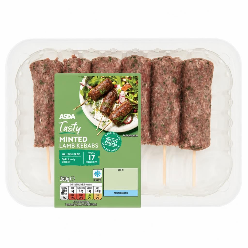 ASDA Tasty Minted Lamb Kebabs 360g
