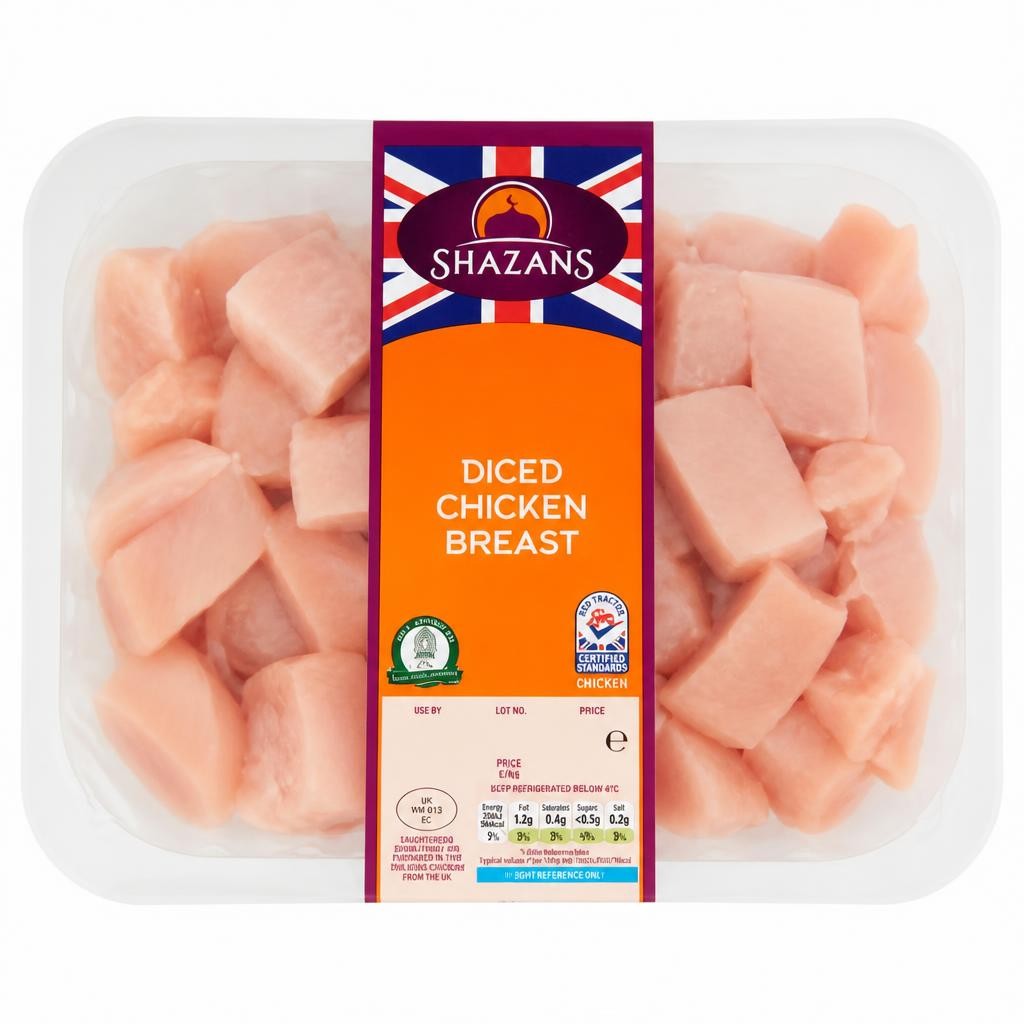 Shazans Diced Chicken Breast 750g