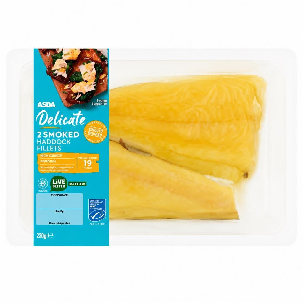 ASDA 2 Delicate Smoked Haddock Fillets 220g
