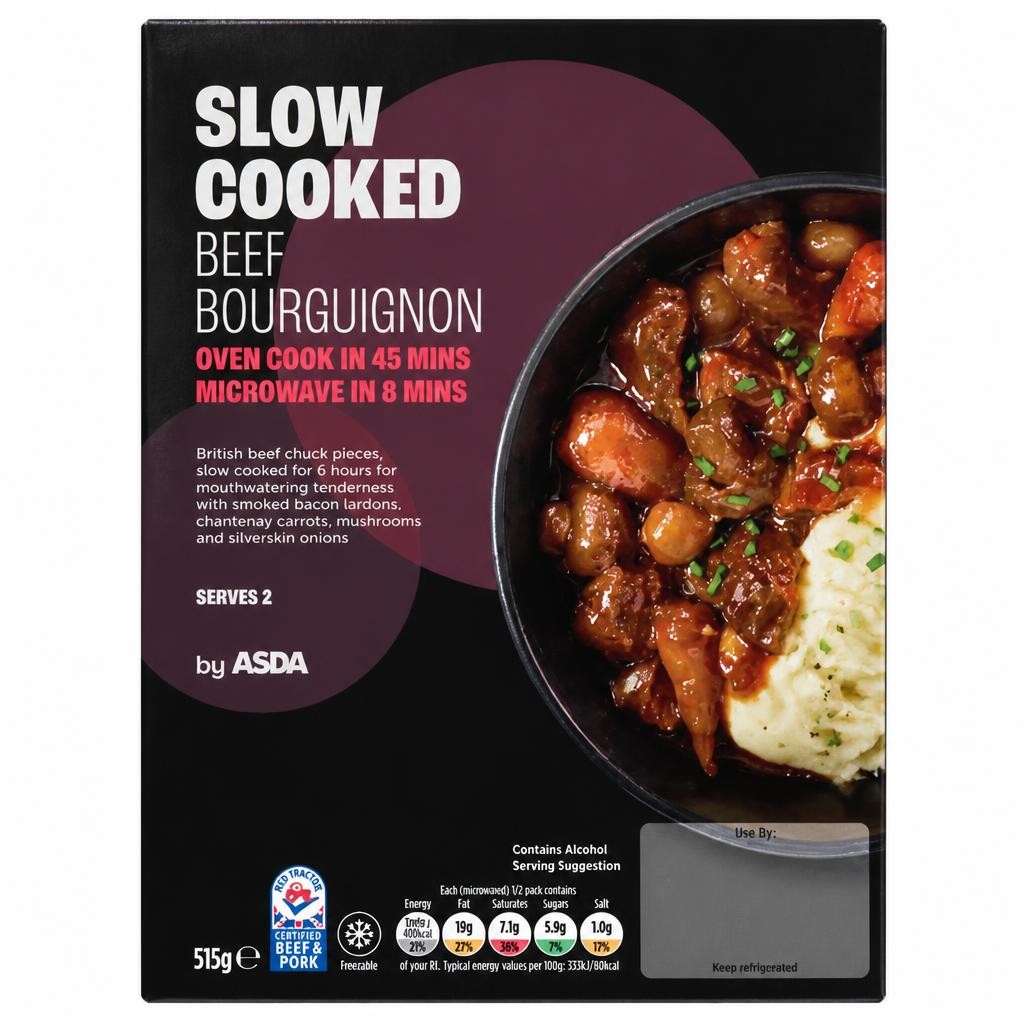 ASDA Slow Cooked Beef Bourguignon 515g