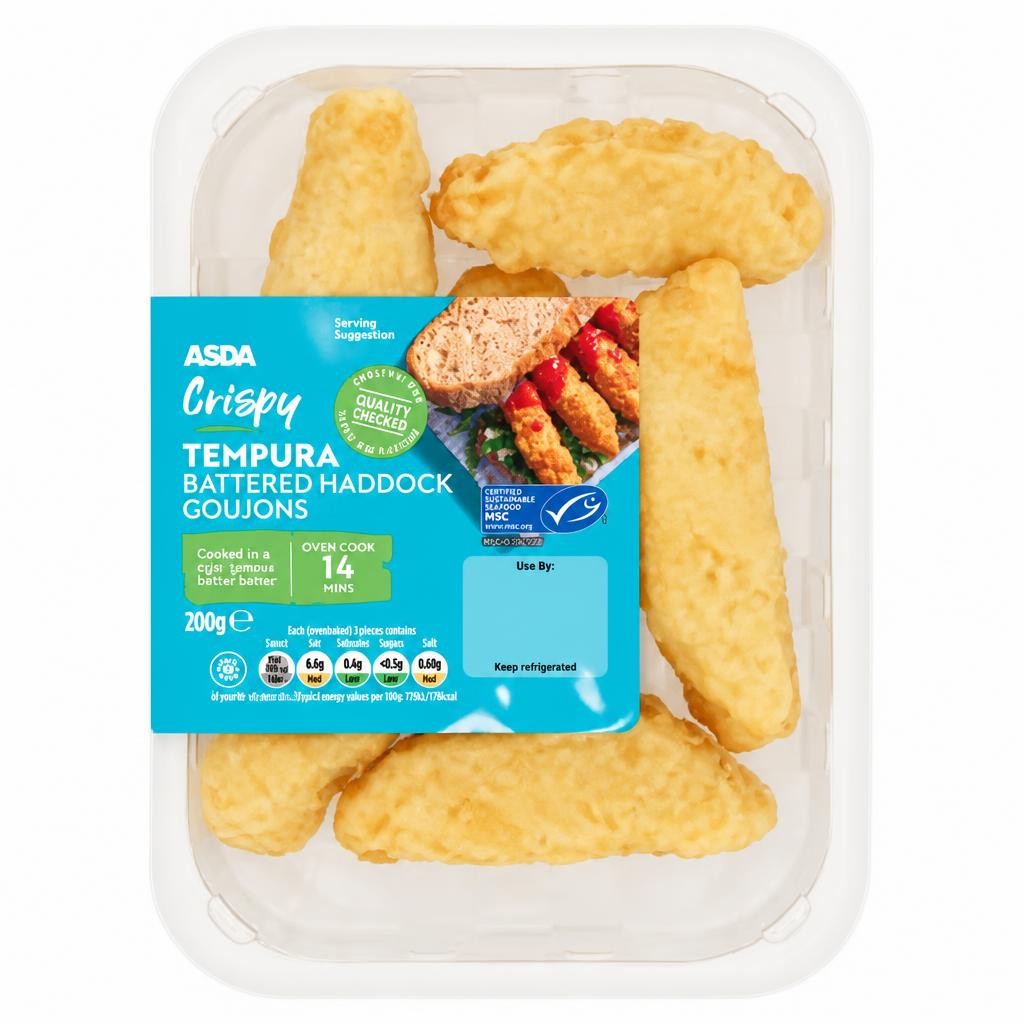 ASDA Crispy Tempura Battered Haddock Goujons 200g