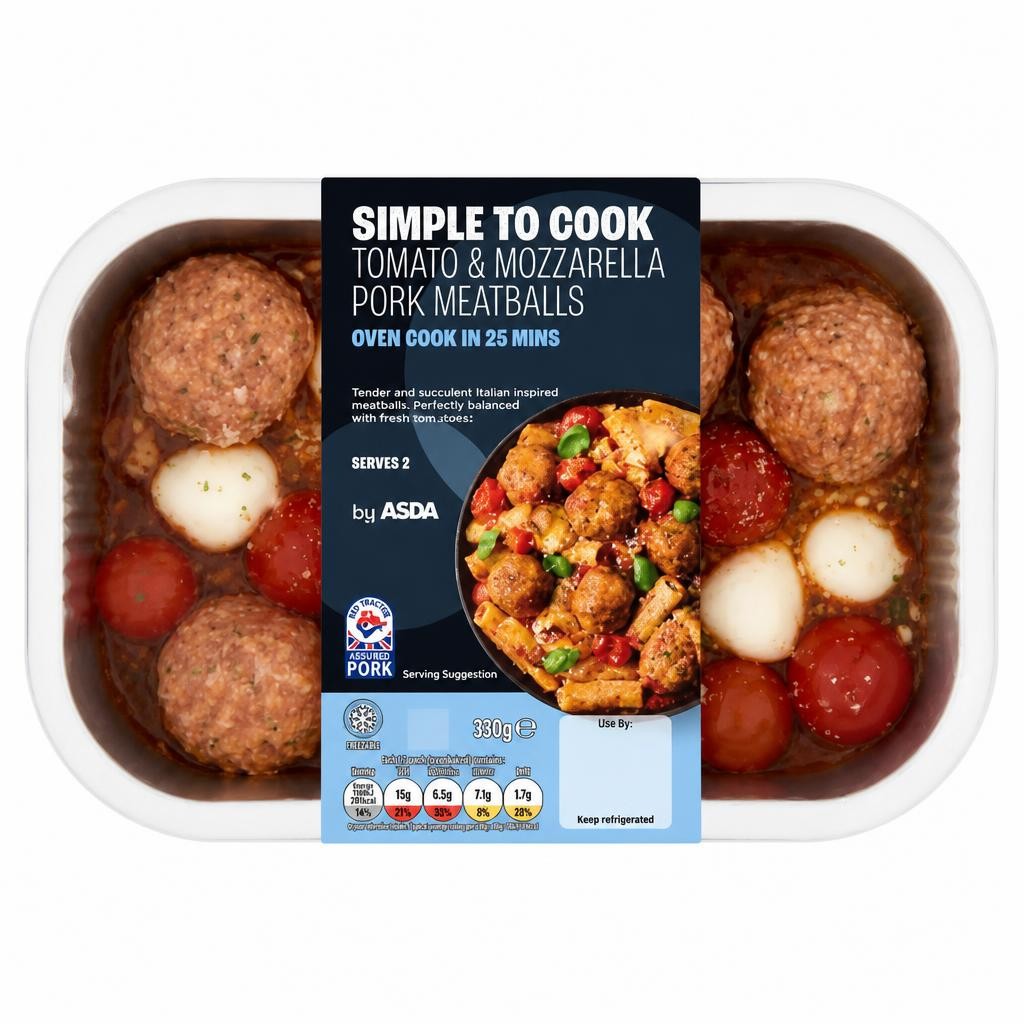 Simple to Cook by ASDA Tomato & Mozzarella Pork Meatballs 399g