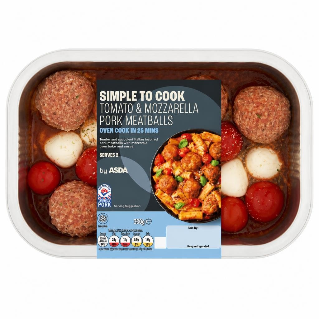 Simple to Cook by ASDA Simple to Cook Tomato & Mozzarella Pork Meatballs 399g