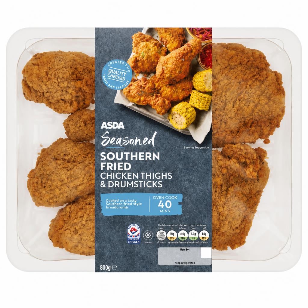 ASDA Seasoned Southern Fried Chicken Thighs & Drumsticks 800g