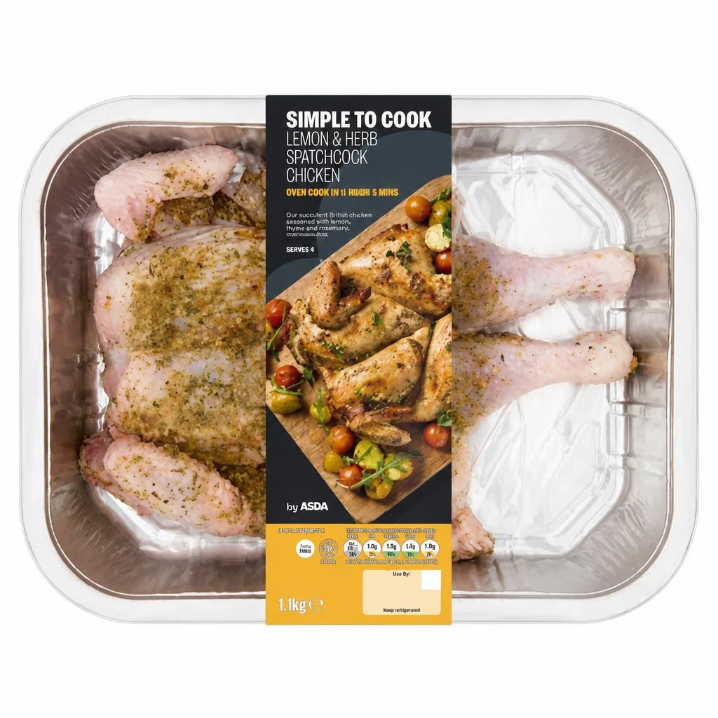 ASDA Simple to Cook Lemon & Herb Spatchcock Chicken 1.1kg
