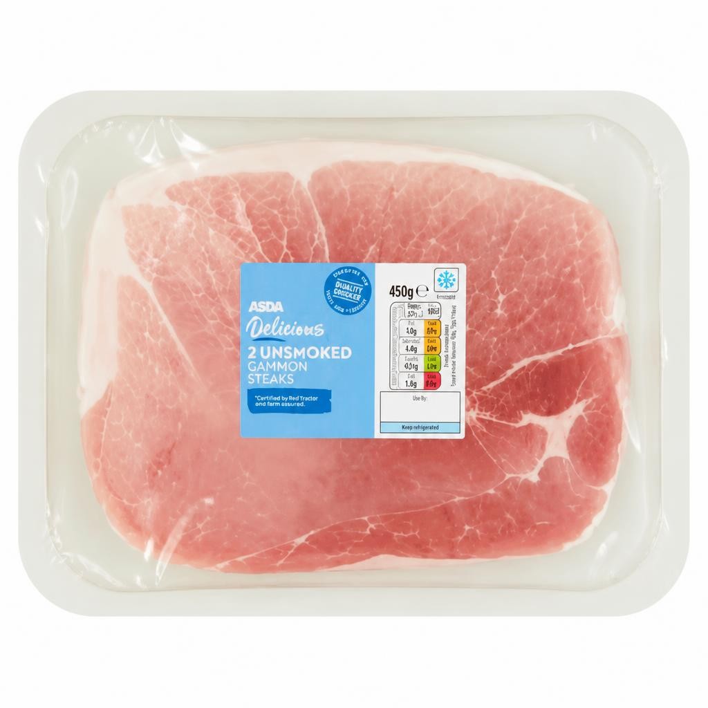 ASDA Delicious 2 Unsmoked Gammon Steaks 450g