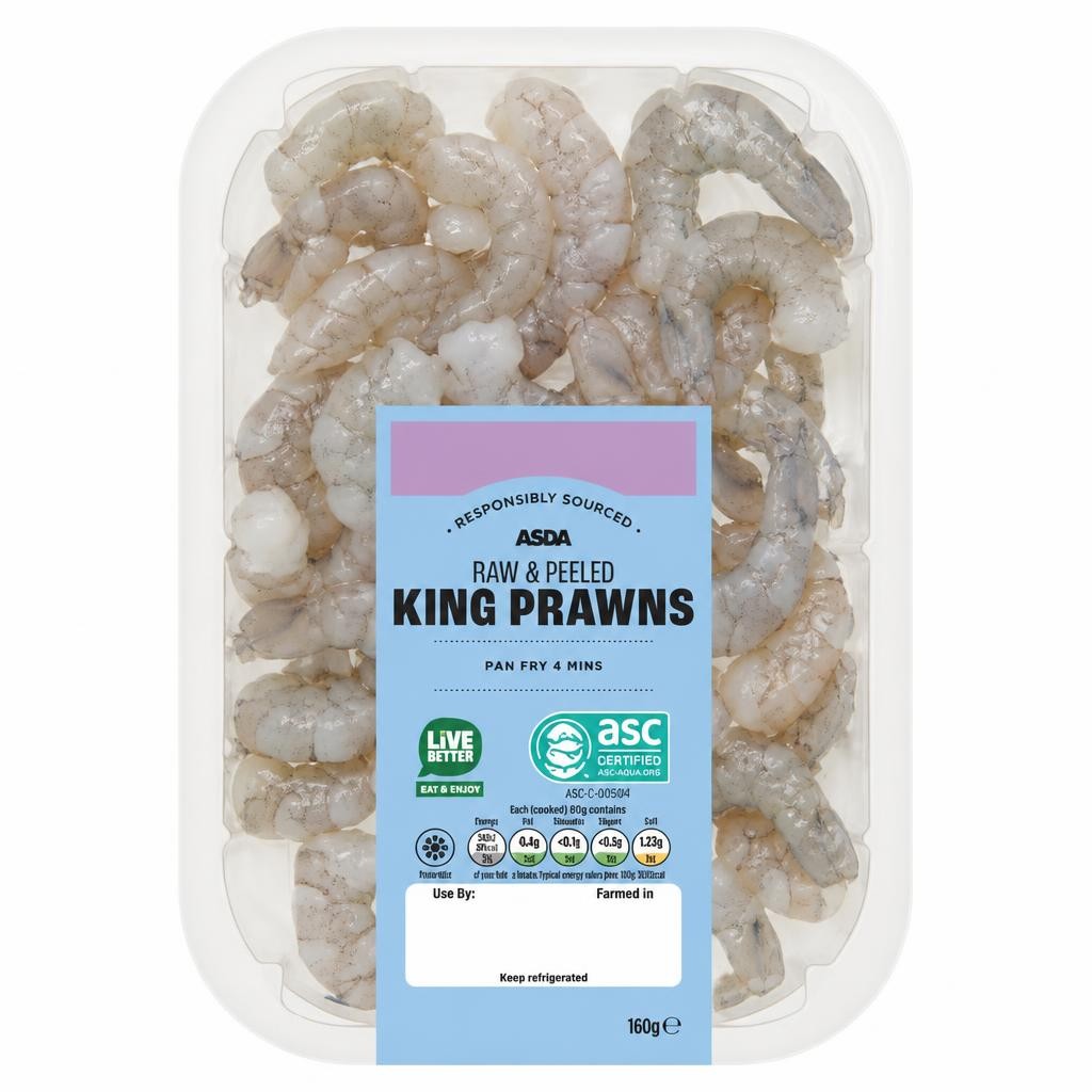 ASDA Raw & Peeled King Prawns 160g