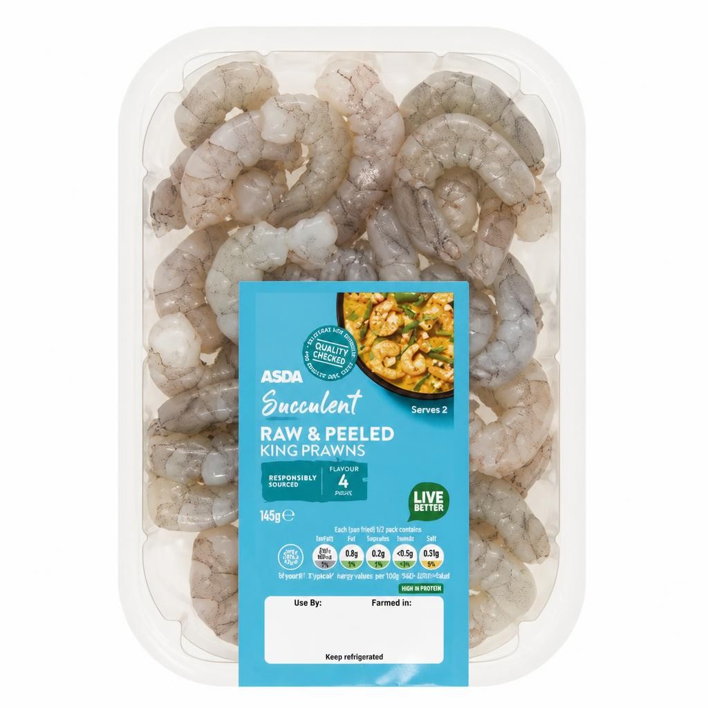 ASDA Succulent Raw & Peeled King Prawns 160g
