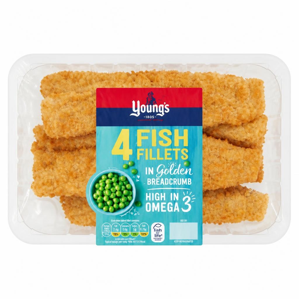 Young's 4 Fish Fillets in Golden Breadcrumb 600g