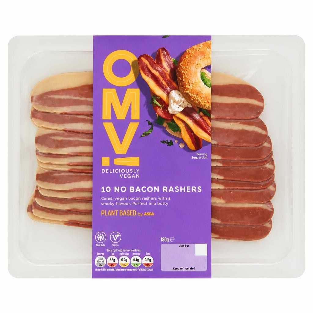 Plant Based OMV! 10 No Bacon Rashers 180g